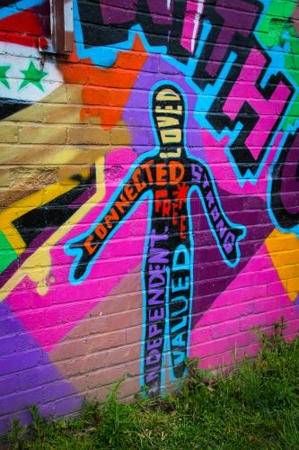 Graffiti Loved Connected Strong - Videoeinsatz in Training und Coaching mit Helga Blöchl ☸ Praxis Selbst-Stärkung